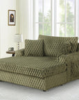 54" Upholstered Chaise Lounge Chair with Built-In Cup Holders