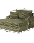 54" Upholstered Chaise Lounge Chair with Built-In Cup Holders