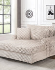 54" Upholstered Chaise Lounge Chair with Built-In Cup Holders
