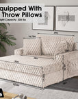 54" Upholstered Chaise Lounge Chair with Built-In Cup Holders