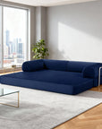 79" Modern Corduroy Sofa Bed with Supportive Lumbar Pillow