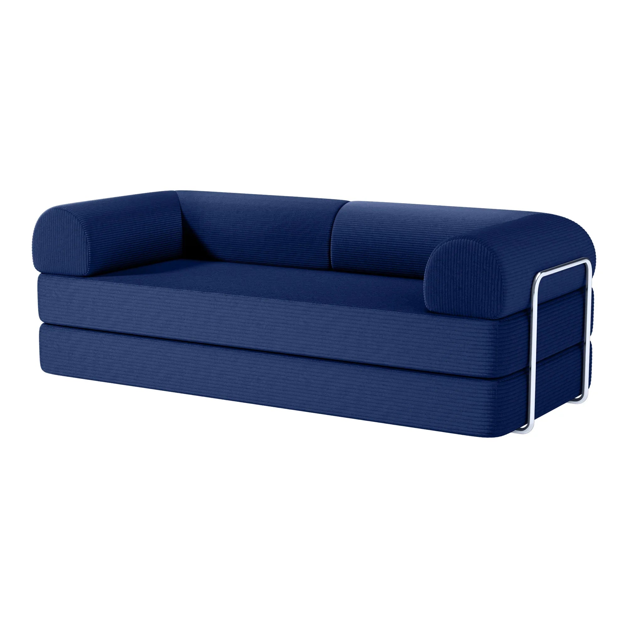 79" Modern Corduroy Sofa Bed with Supportive Lumbar Pillow