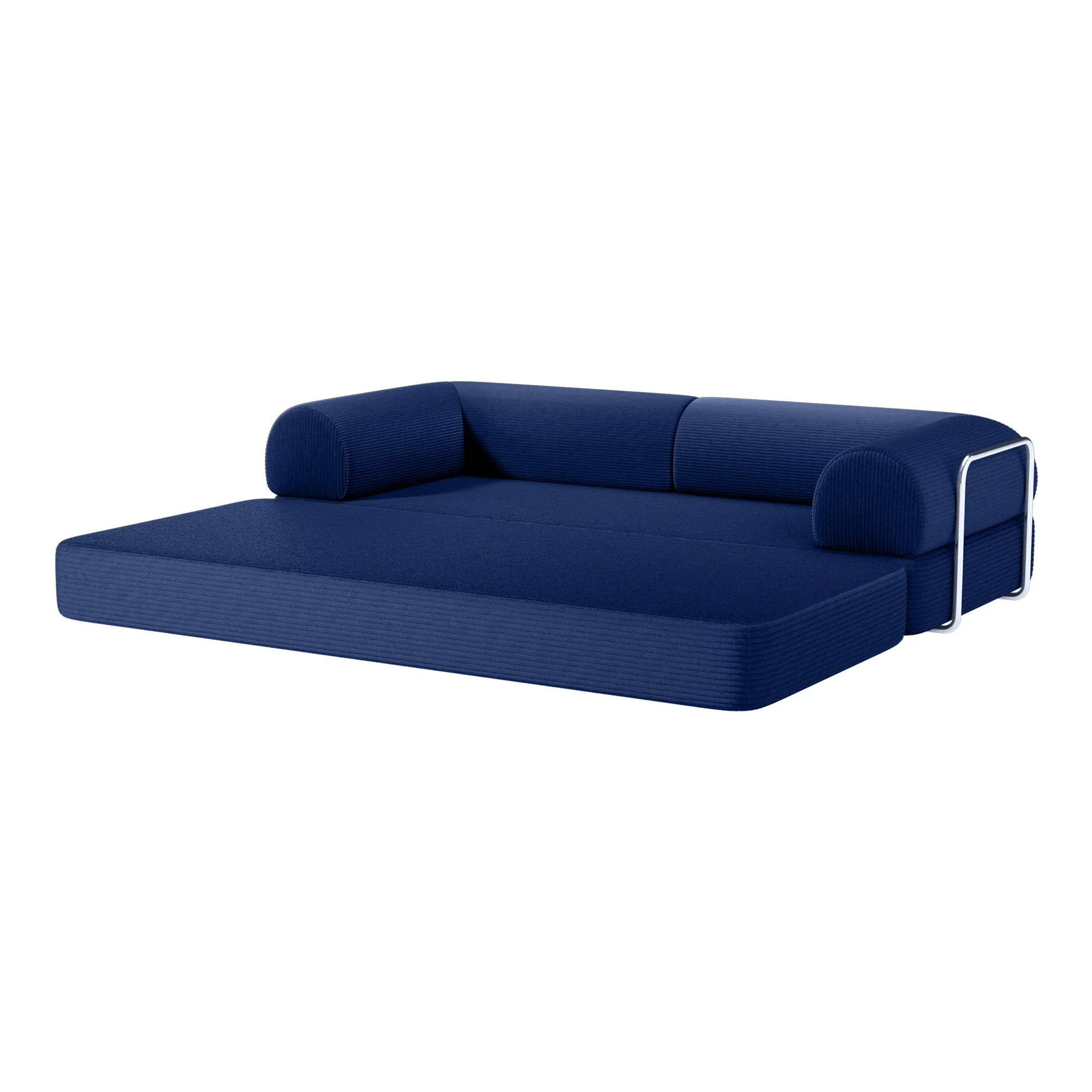79" Modern Corduroy Sofa Bed with Supportive Lumbar Pillow
