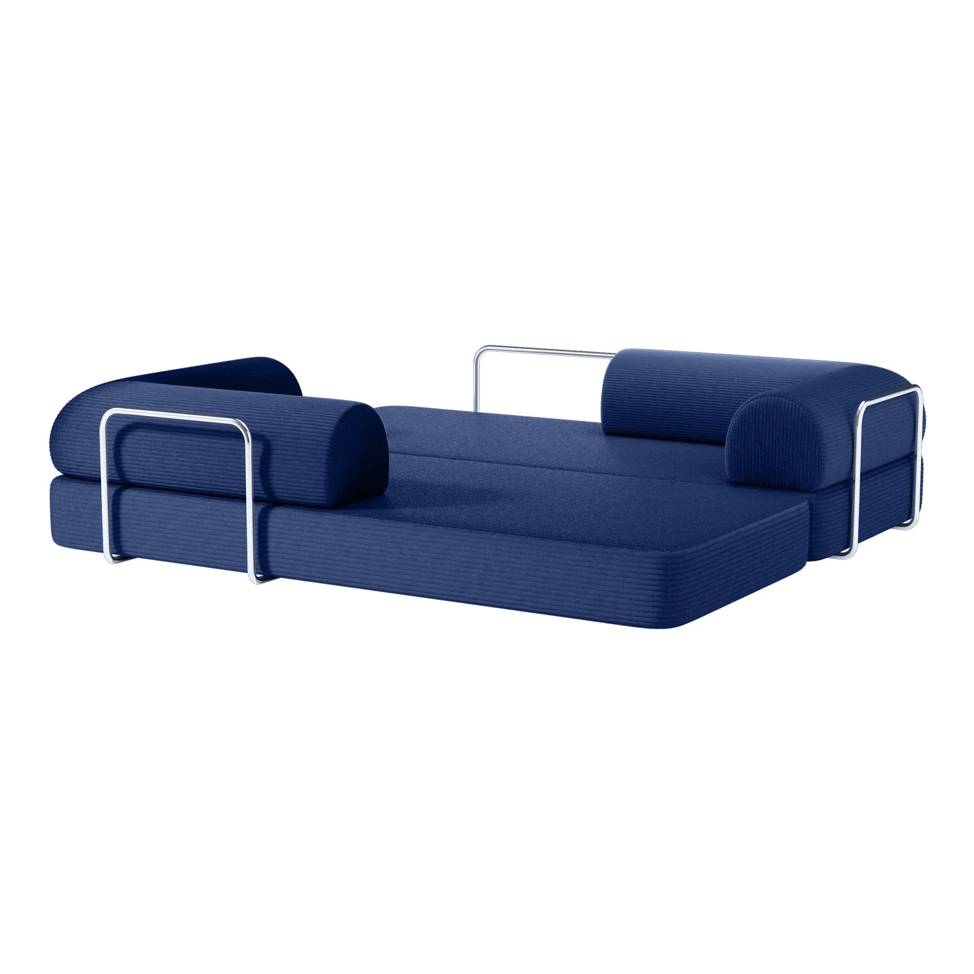 79" Modern Corduroy Sofa Bed with Supportive Lumbar Pillow