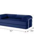 79" Modern Corduroy Sofa Bed with Supportive Lumbar Pillow