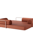 79" Modern Corduroy Sofa Bed with Supportive Lumbar Pillow