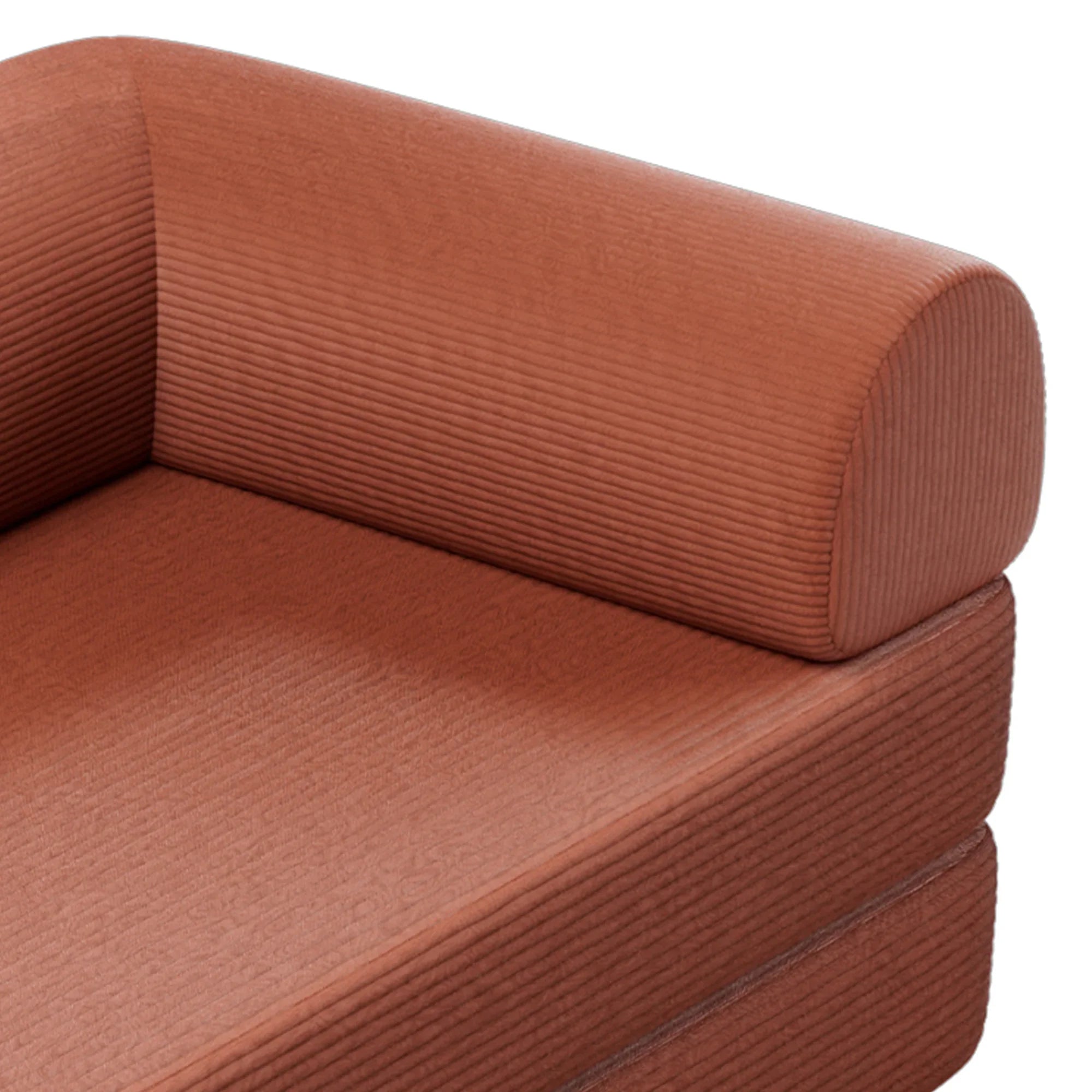79" Modern Corduroy Sofa Bed with Supportive Lumbar Pillow