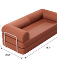79" Modern Corduroy Sofa Bed with Supportive Lumbar Pillow
