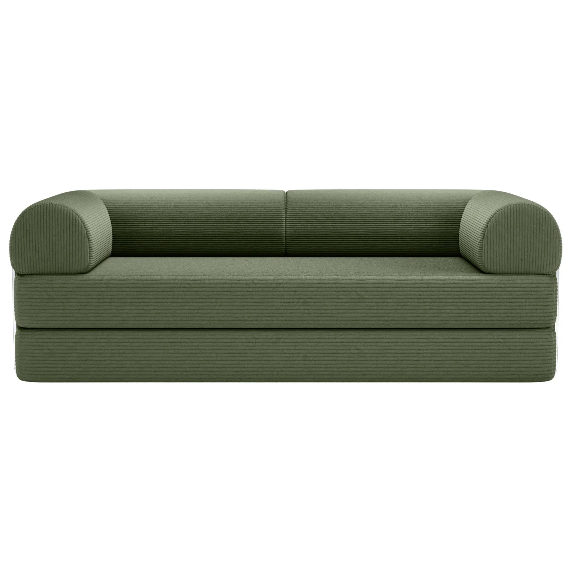 79" Modern Corduroy Sofa Bed with Supportive Lumbar Pillow