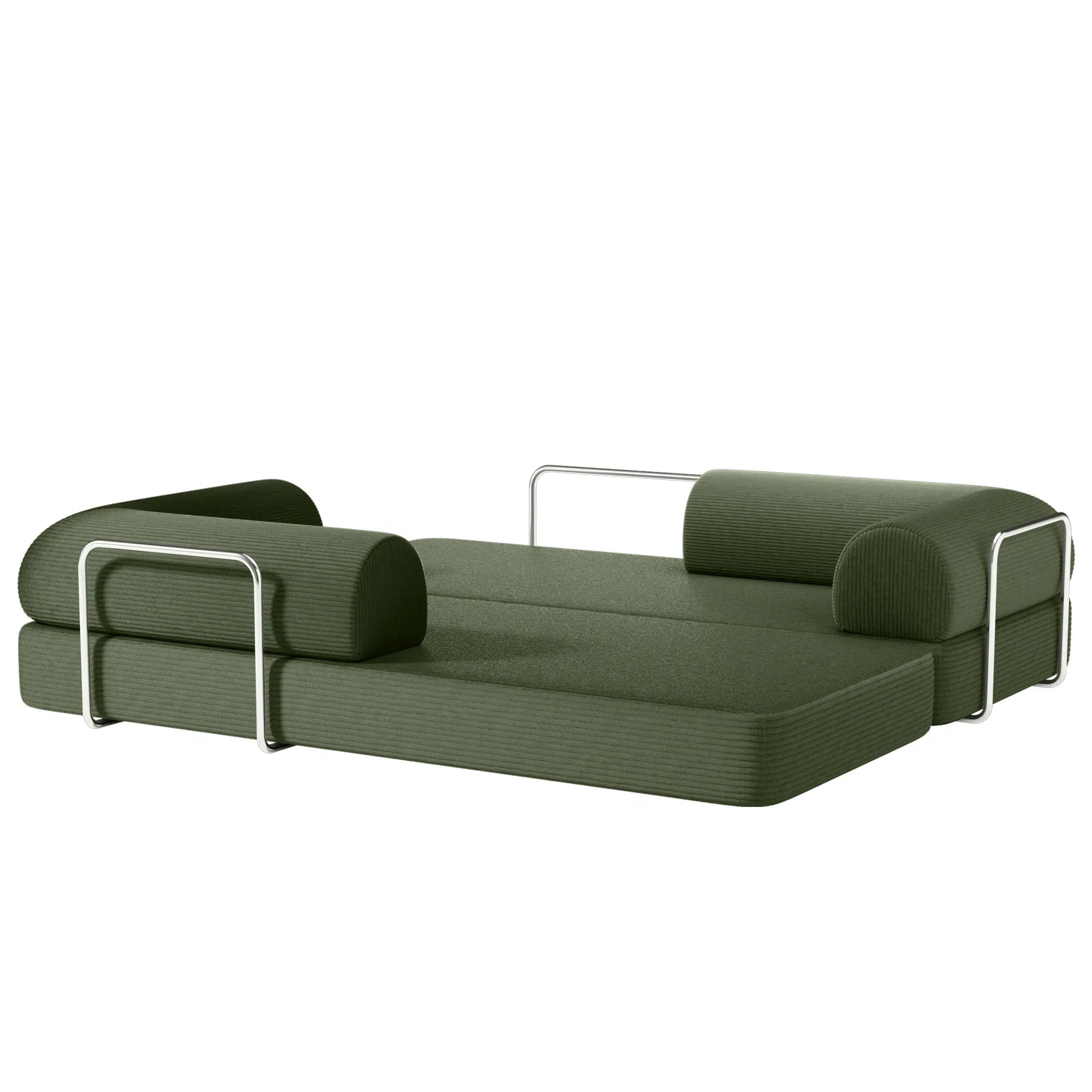 79" Modern Corduroy Sofa Bed with Supportive Lumbar Pillow