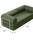 79" Modern Corduroy Sofa Bed with Supportive Lumbar Pillow