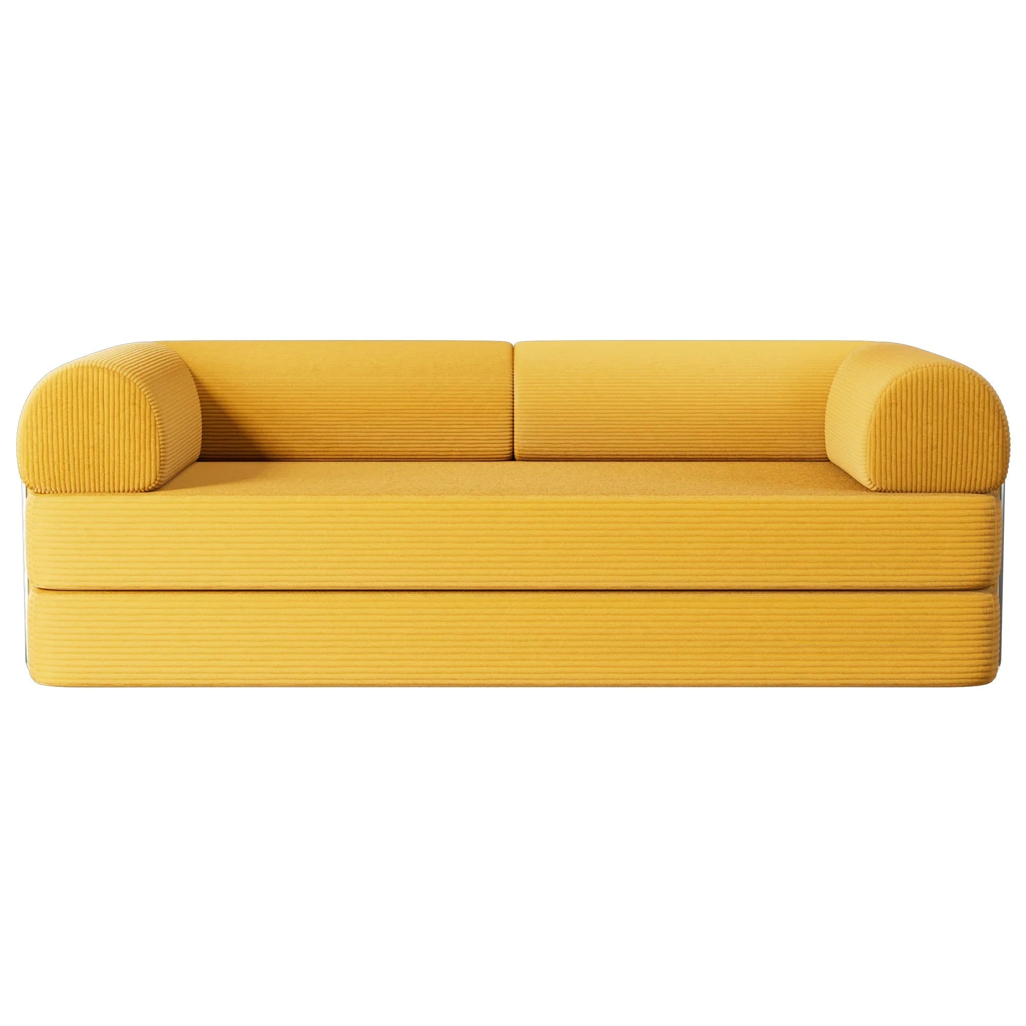 79" Modern Corduroy Sofa Bed with Supportive Lumbar Pillow