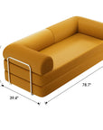79" Modern Corduroy Sofa Bed with Supportive Lumbar Pillow