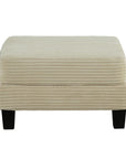 Beige Sofa and Loveseat Set with Storage Ottoman and USB Charging