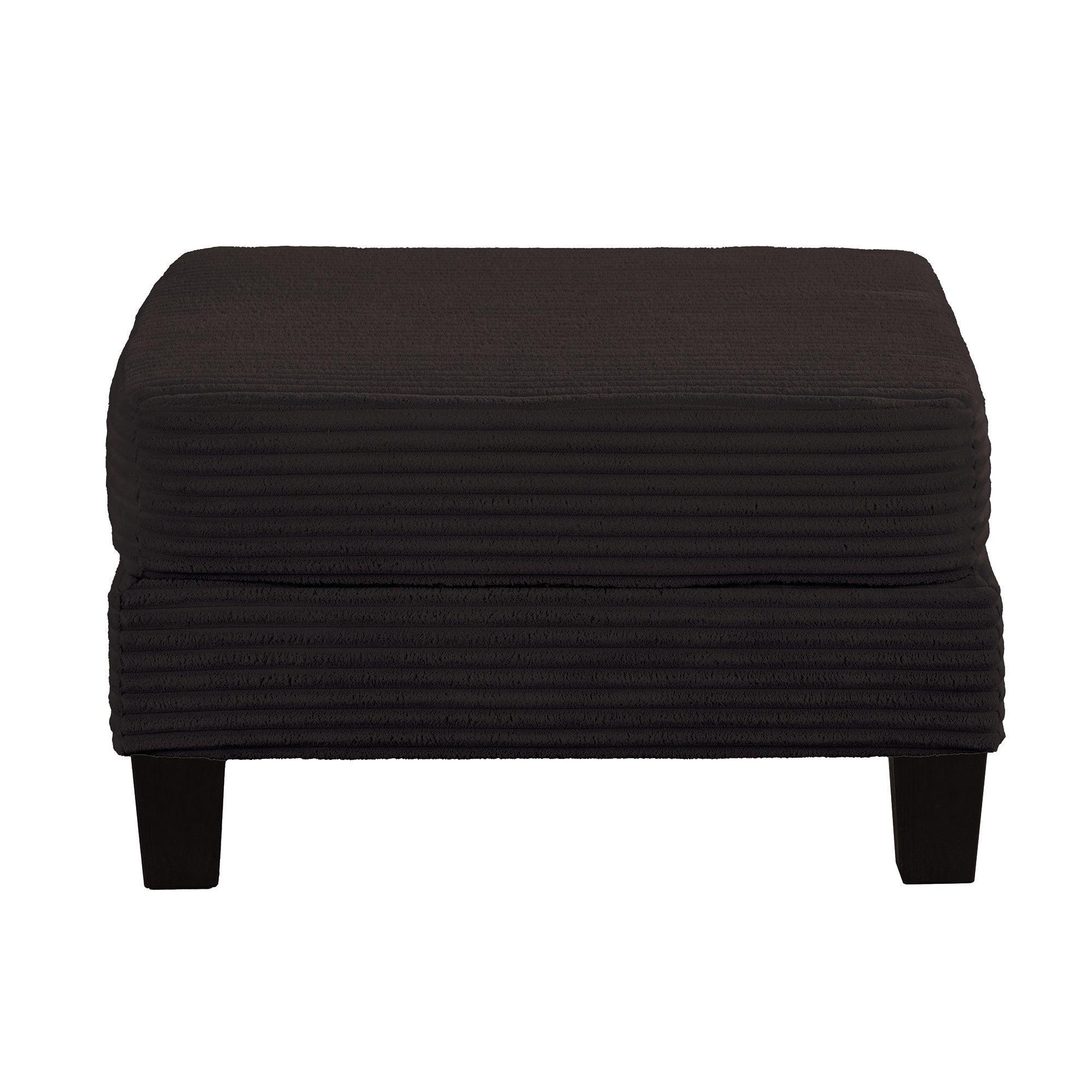 Black Sofa and Loveseat Set with Storage Ottoman and USB Charging