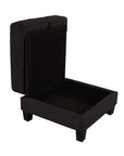 Black Sofa and Loveseat Set with Storage Ottoman and USB Charging