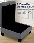 3-Piece Sofa Set with USB Ports Storage Ottoman and Pillows