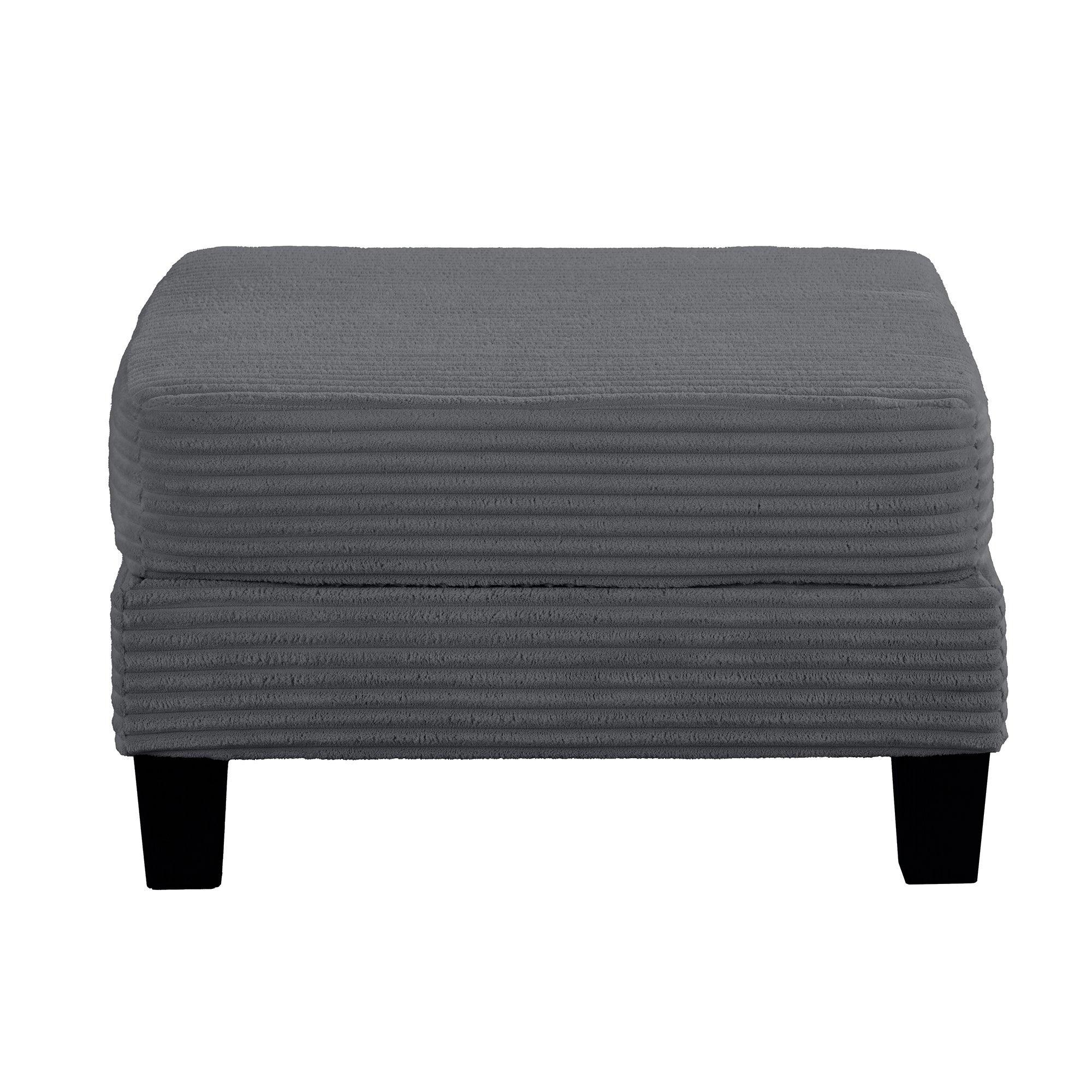 3-Piece Sofa Set with USB Ports Storage Ottoman and Pillows