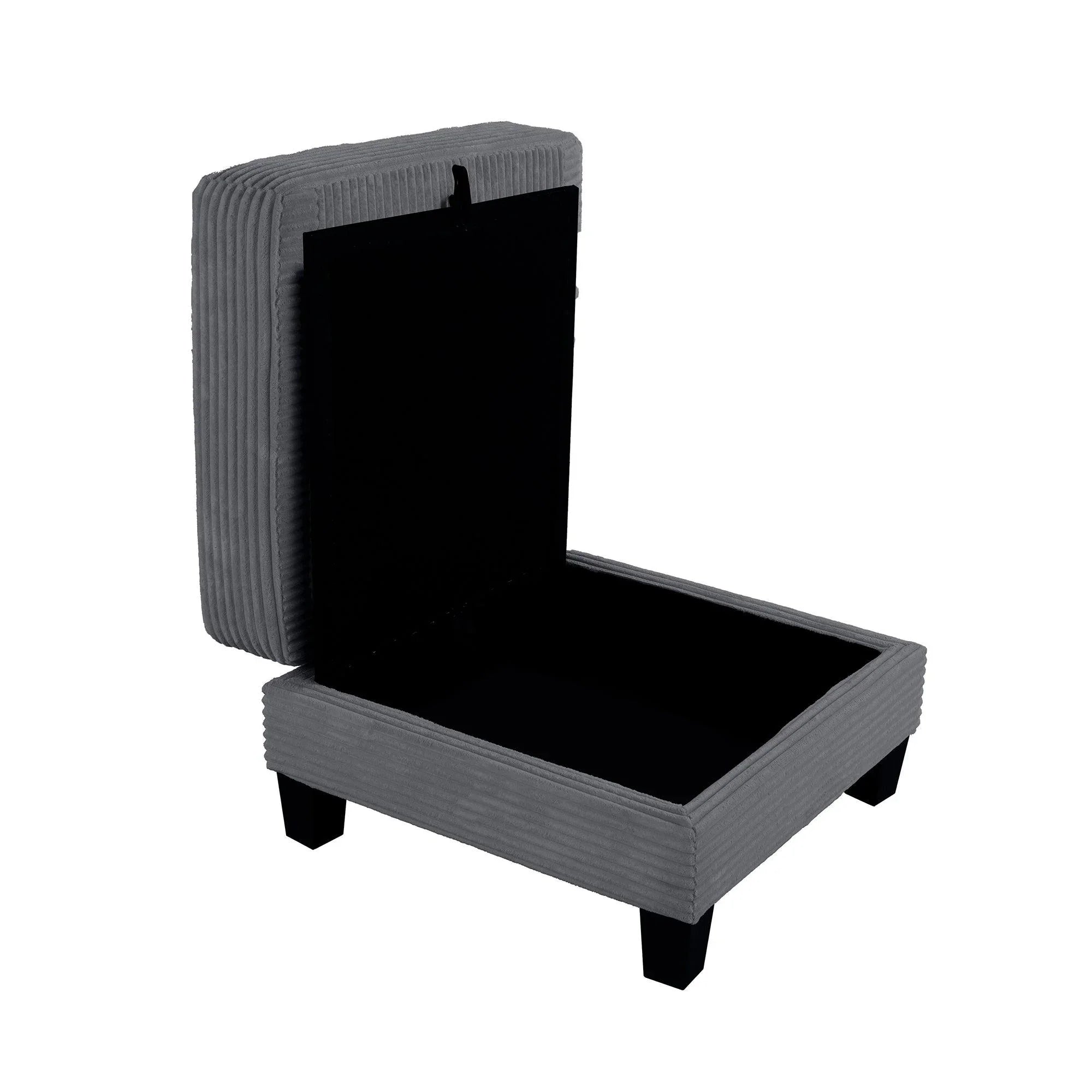 3-Piece Sofa Set with USB Ports Storage Ottoman and Pillows