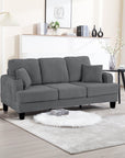 3-Piece Sofa Set with USB Ports Storage Ottoman and Pillows