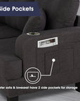 3-Piece Contemporary Sofa Set with USB Charging & Storage Ottoman