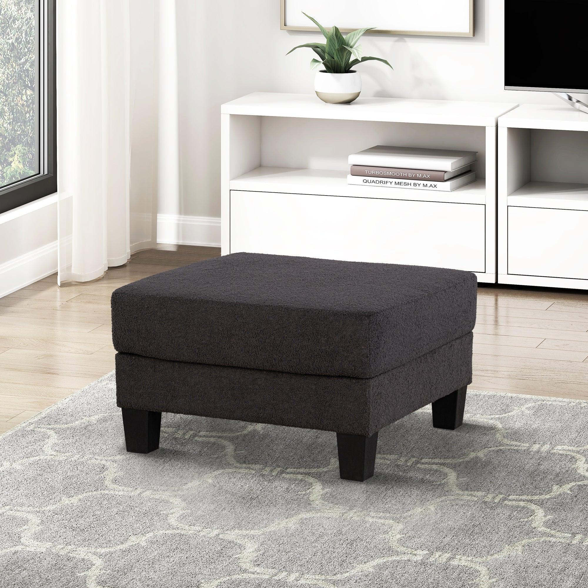 3-Piece Contemporary Sofa Set with USB Charging &amp; Storage Ottoman