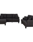 3-Piece Contemporary Sofa Set with USB Charging & Storage Ottoman