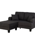 3-Piece Contemporary Sofa Set with USB Charging & Storage Ottoman