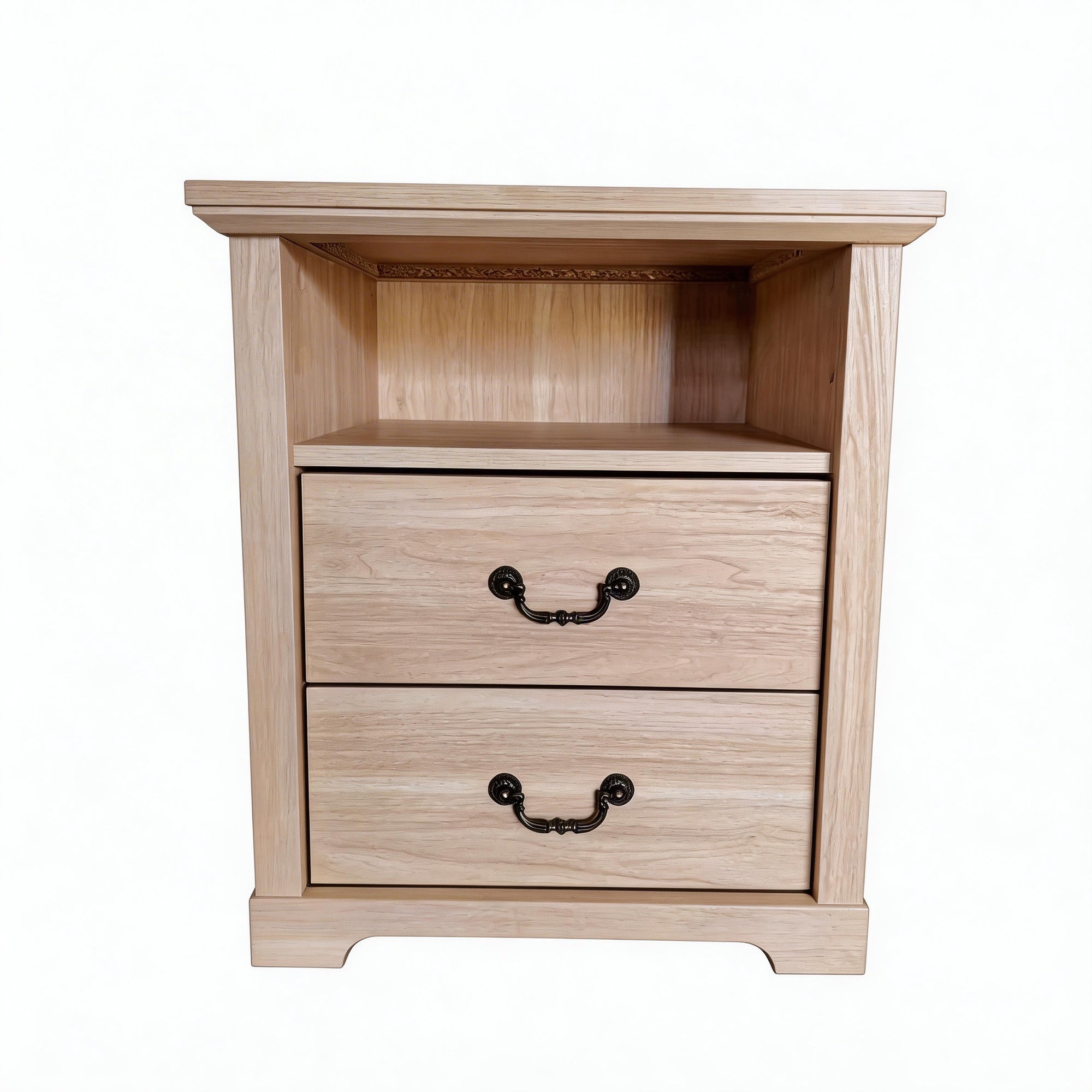 Rustic 22" Nightstand with 2 Drawers and Open Storage Shelf