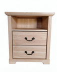Rustic 22" Nightstand with 2 Drawers and Open Storage Shelf