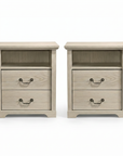 Rustic 22" Nightstand with 2 Drawers and Open Storage Shelf