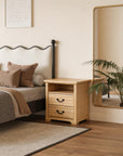 Rustic 22" Nightstand with 2 Drawers and Open Storage Shelf