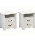 Rustic 22" Nightstand with 2 Drawers and Open Storage Shelf