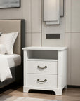 Rustic 22" Nightstand with 2 Drawers and Open Storage Shelf
