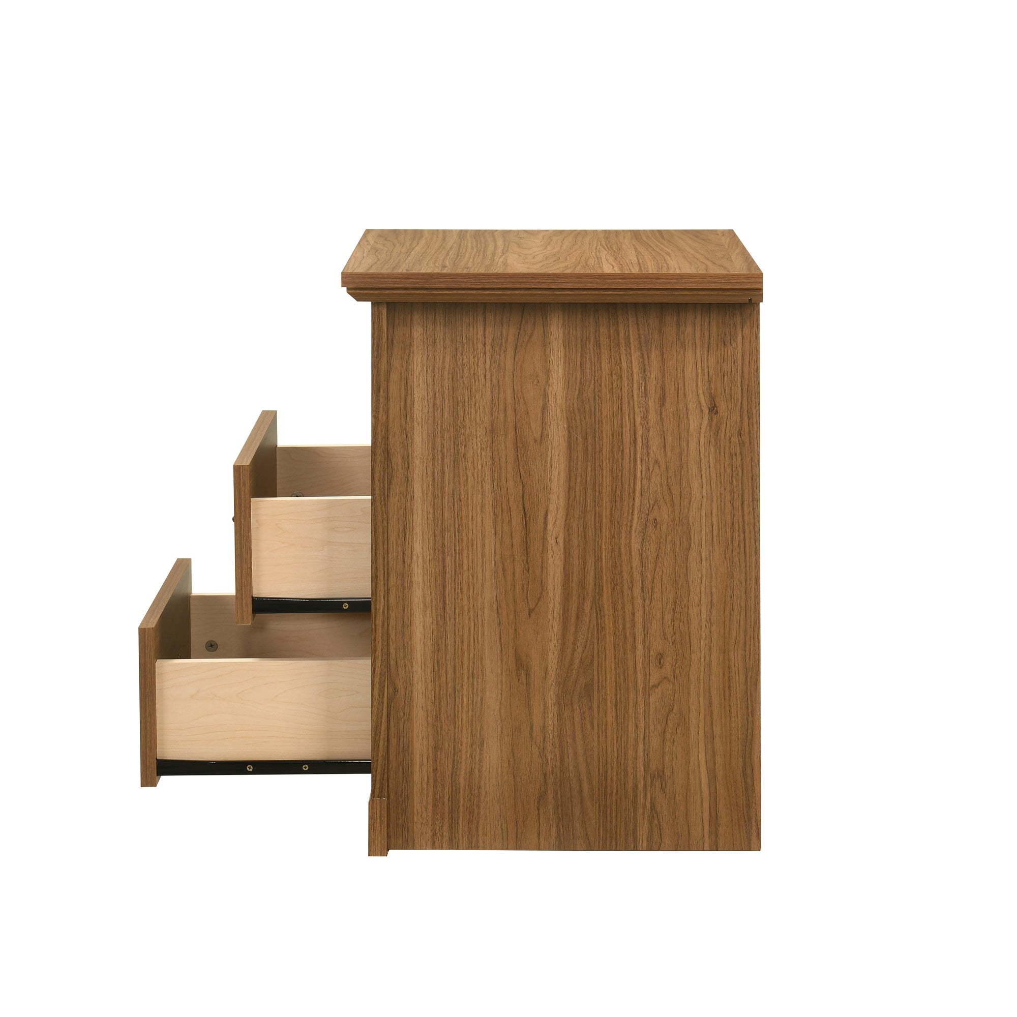 Rustic 22" Nightstand with 2 Drawers and Open Storage Shelf