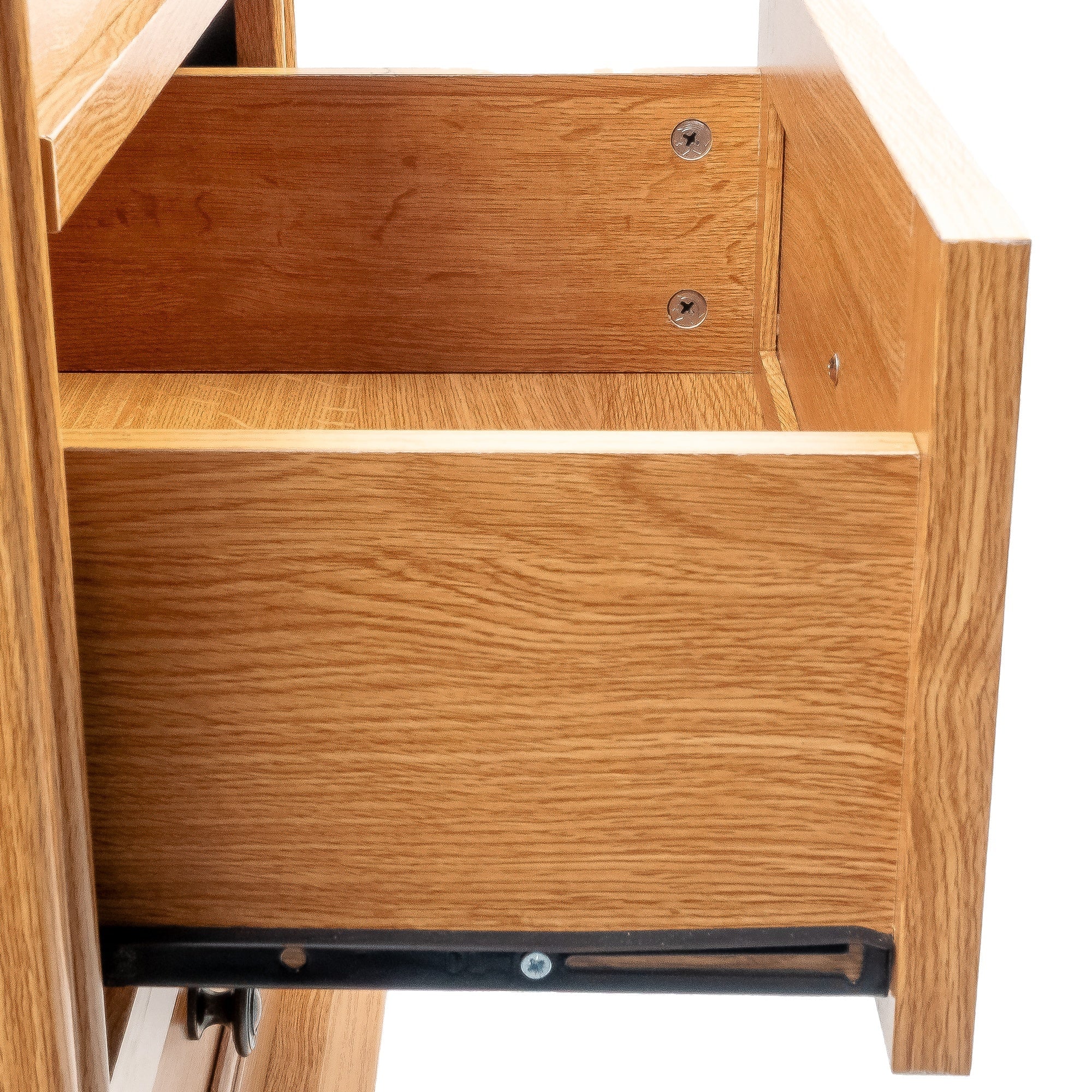 24" Transitional 3-Drawer Nightstand with Solid Wood Legs