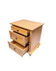 24" Transitional 3-Drawer Nightstand with Solid Wood Legs