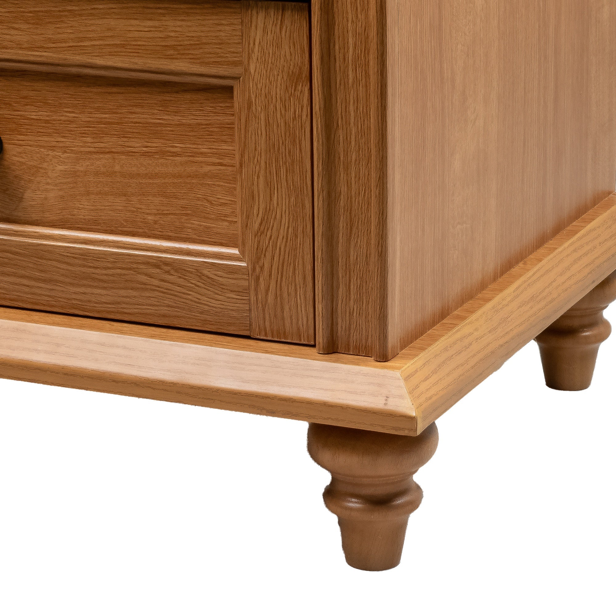 24" Transitional 3-Drawer Nightstand with Solid Wood Legs