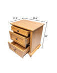 24" Transitional 3-Drawer Nightstand with Solid Wood Legs