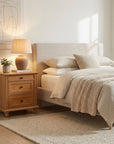 24" Transitional 3-Drawer Nightstand with Solid Wood Legs