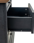 24" Transitional 3-Drawer Nightstand with Solid Wood Legs