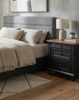 24" Transitional 3-Drawer Nightstand with Solid Wood Legs