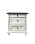 24" Transitional 3-Drawer Nightstand with Solid Wood Legs