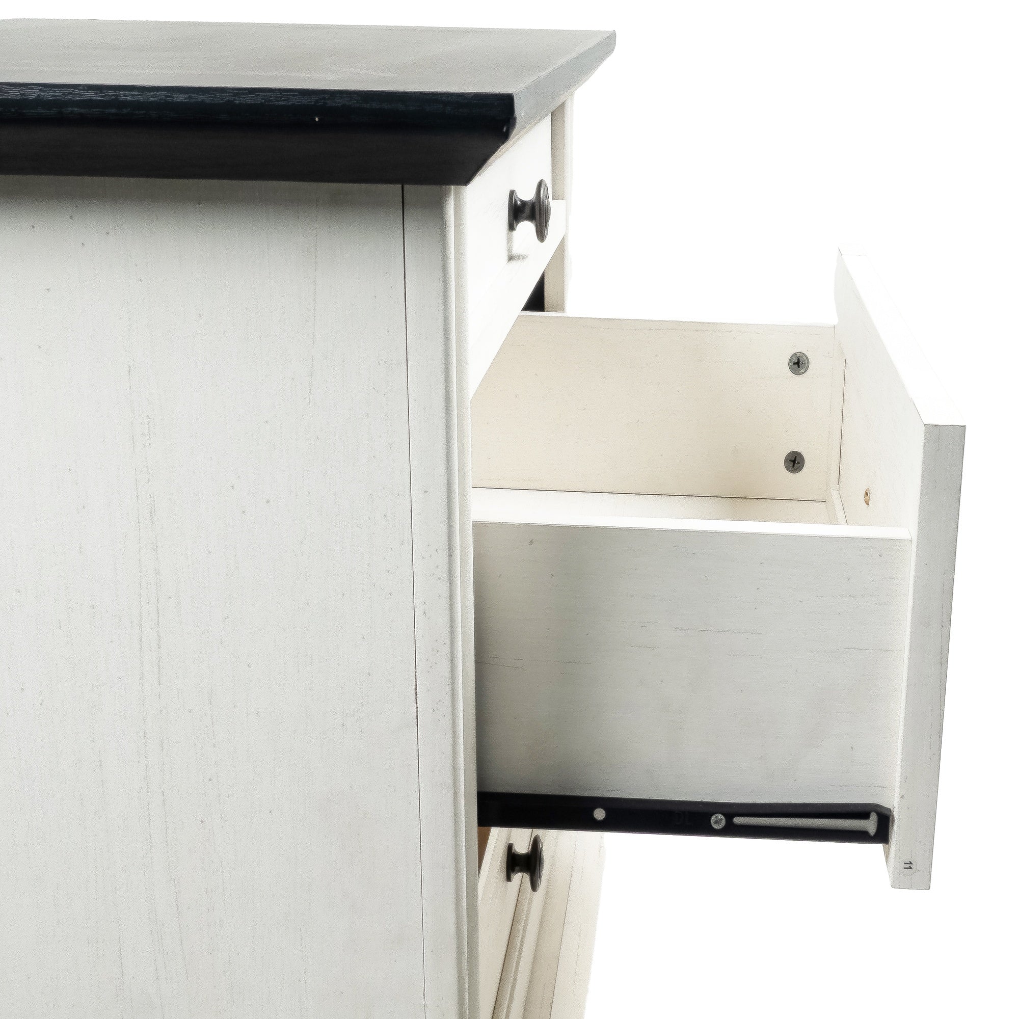 24" Transitional 3-Drawer Nightstand with Solid Wood Legs