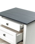 24" Transitional 3-Drawer Nightstand with Solid Wood Legs