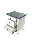 24" Transitional 3-Drawer Nightstand with Solid Wood Legs