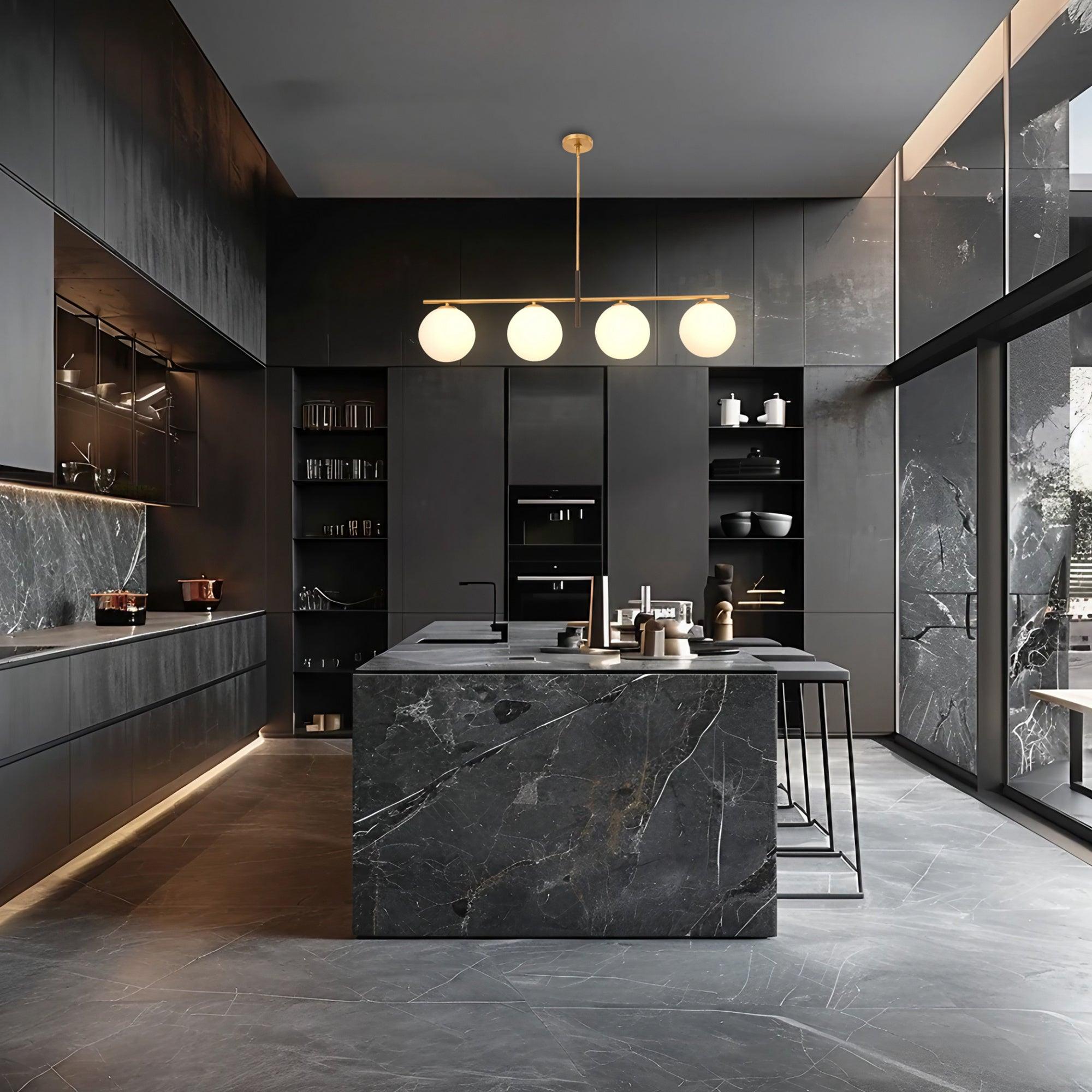 Linear Spark Modern Gold 4 Light Chandelier