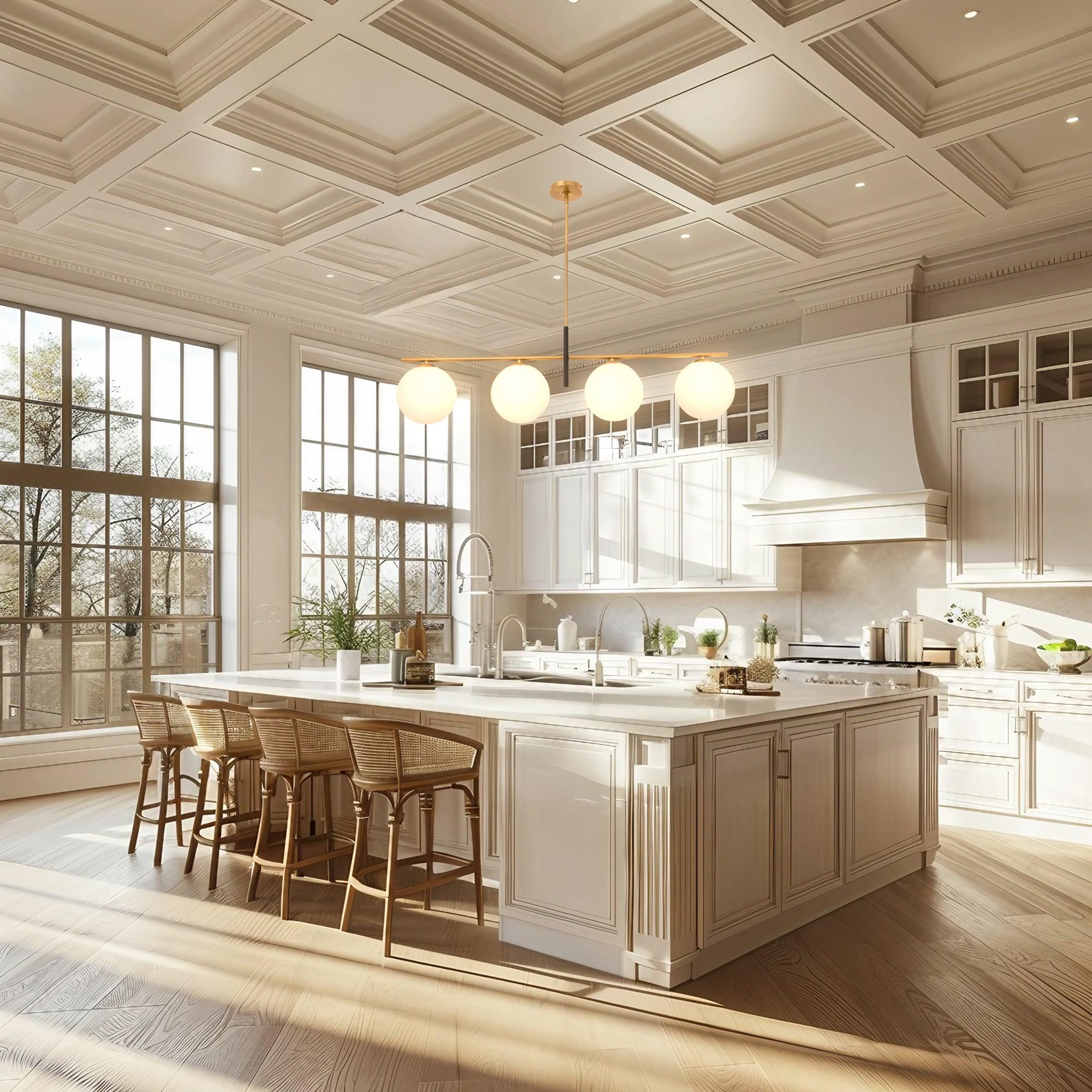 Linear Spark Modern Gold 4 Light Chandelier