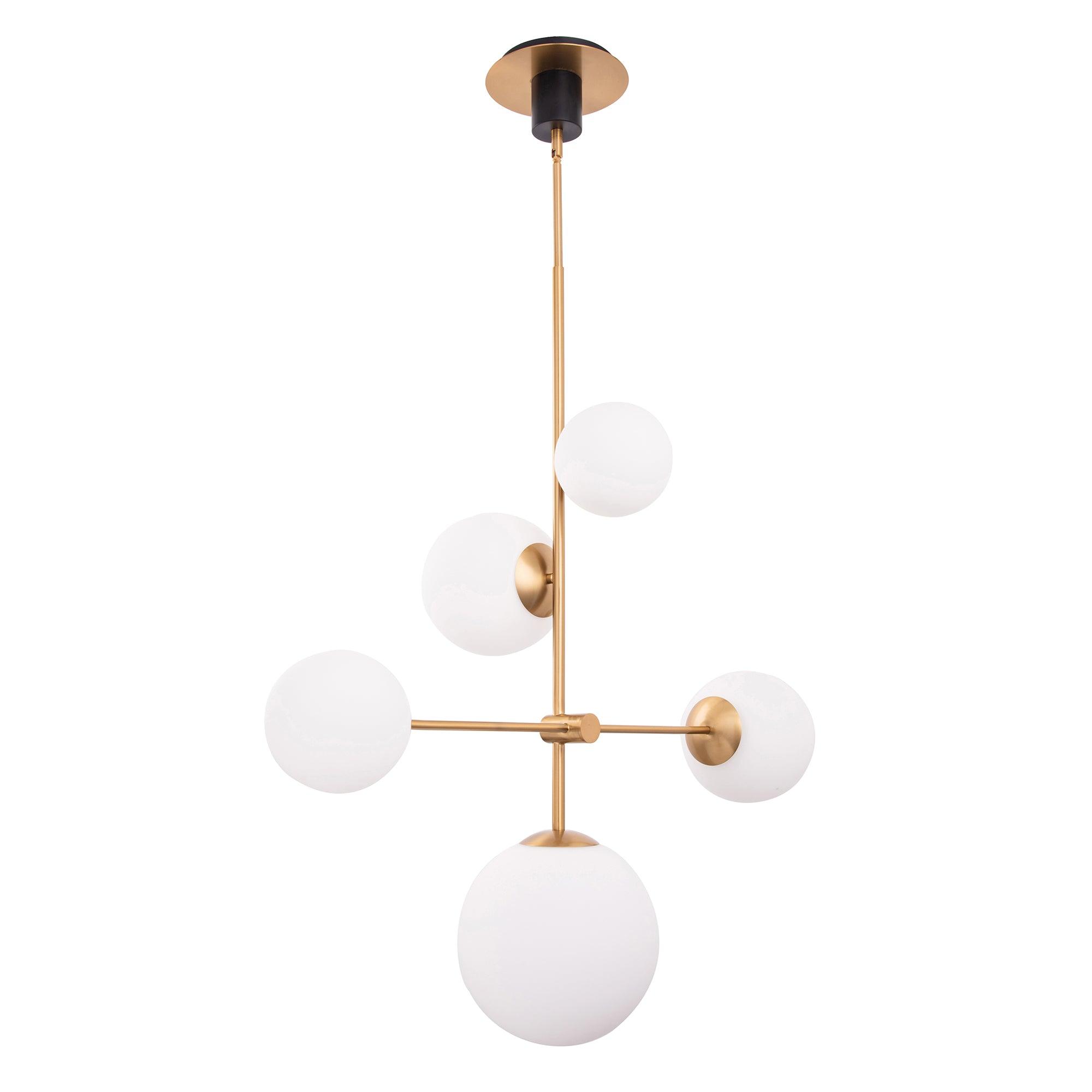 Dimmable Spark Modern Gold 5 Light Chandelier