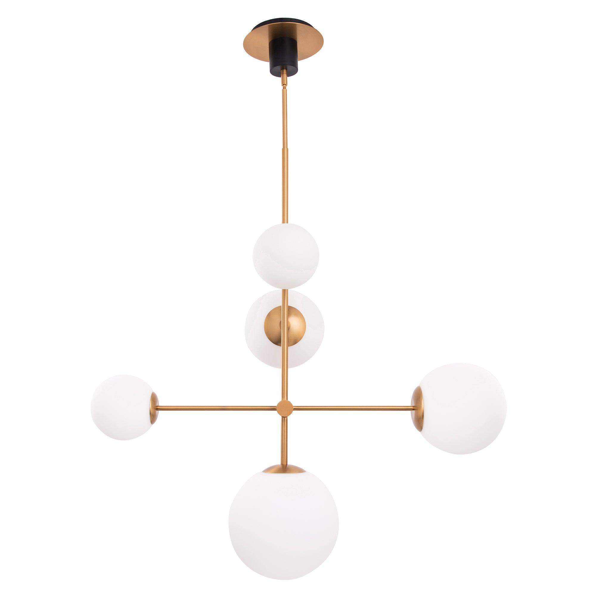 Dimmable Spark Modern Gold 5 Light Chandelier